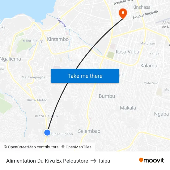 Alimentation Du Kivu Ex Peloustore to Isipa map