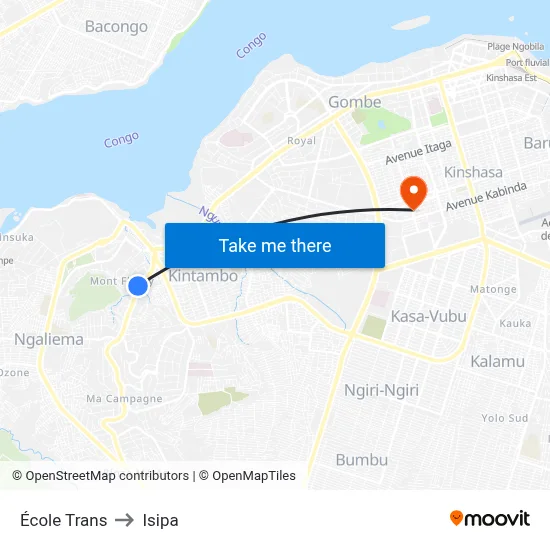 École Trans to Isipa map