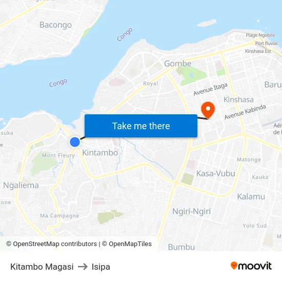 Kitambo Magasi to Isipa map