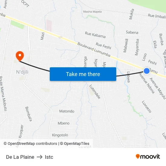 De La Plaine to Istc map