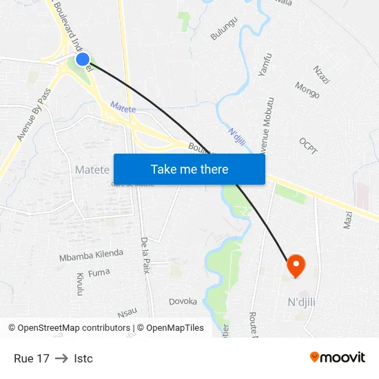 Rue 17 to Istc map
