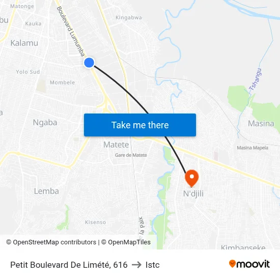Petit Boulevard De Limété, 616 to Istc map