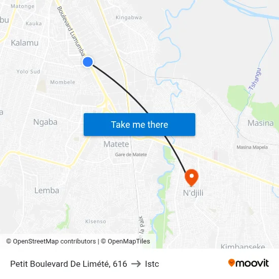 Petit Boulevard De Limété, 616 to Istc map