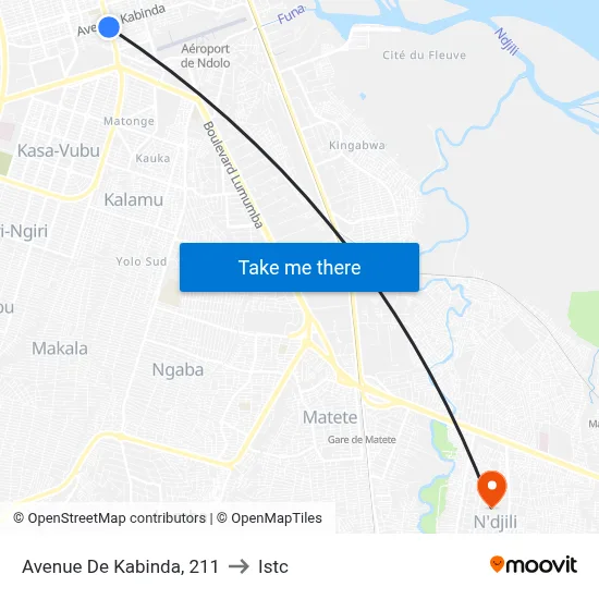 Avenue De Kabinda, 211 to Istc map