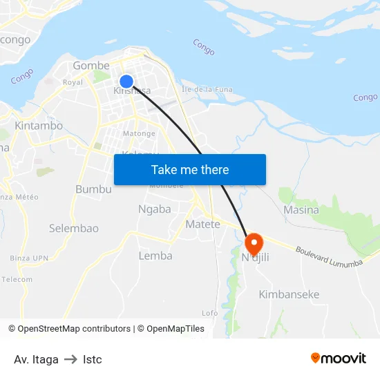 Av. Itaga to Istc map