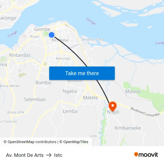 Av. Mont De Arts to Istc map