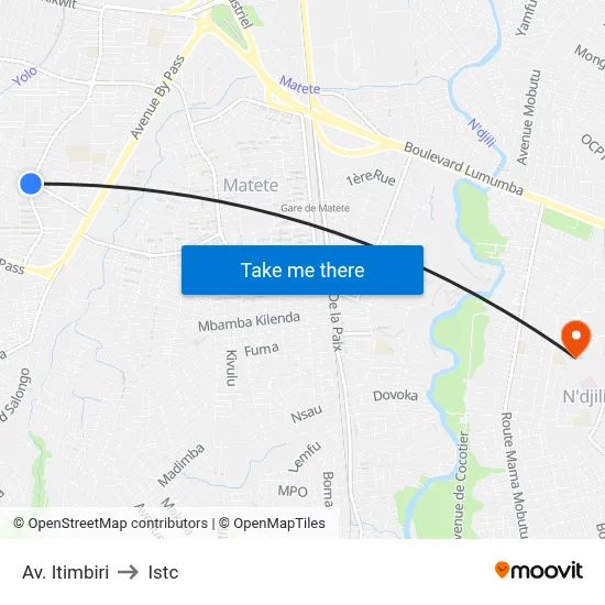 Av. Itimbiri to Istc map