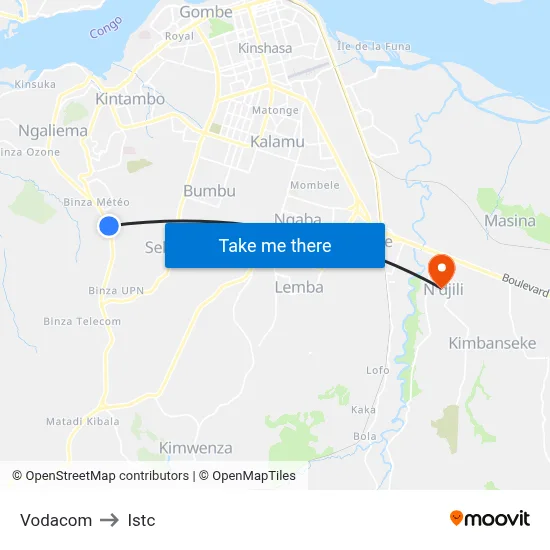 Vodacom to Istc map