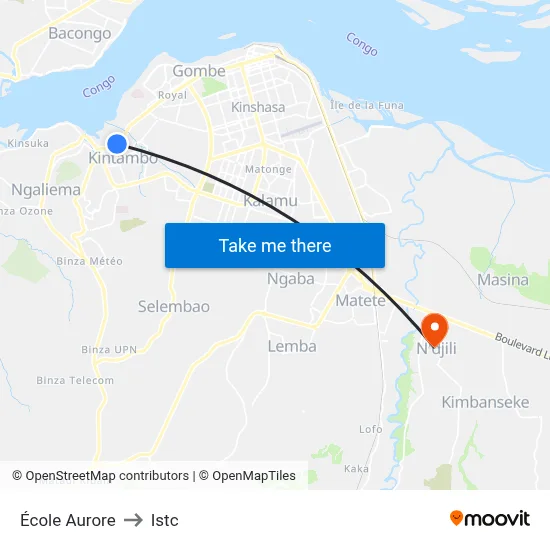 École Aurore to Istc map