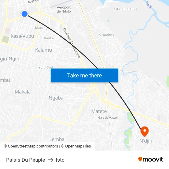 Palais Du Peuple to Istc map