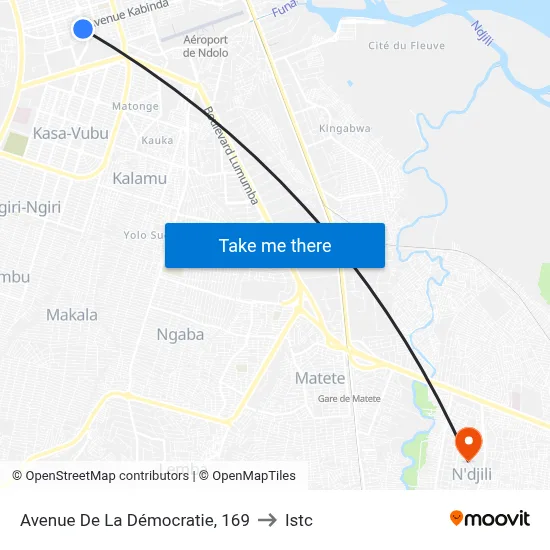 Avenue De La Démocratie, 169 to Istc map