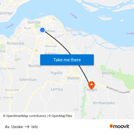 Av. Usoke to Istc map