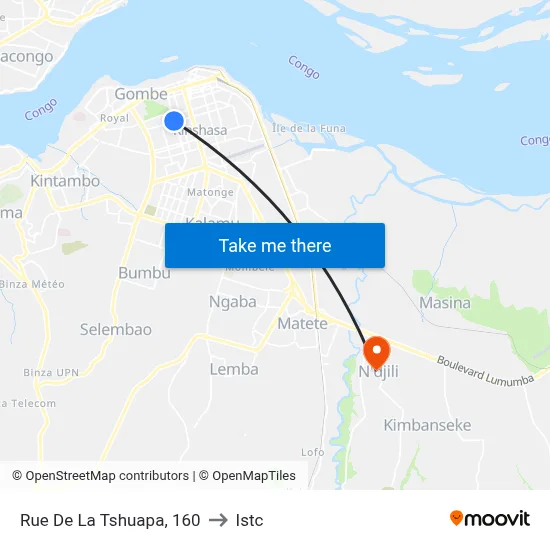 Rue De La Tshuapa, 160 to Istc map