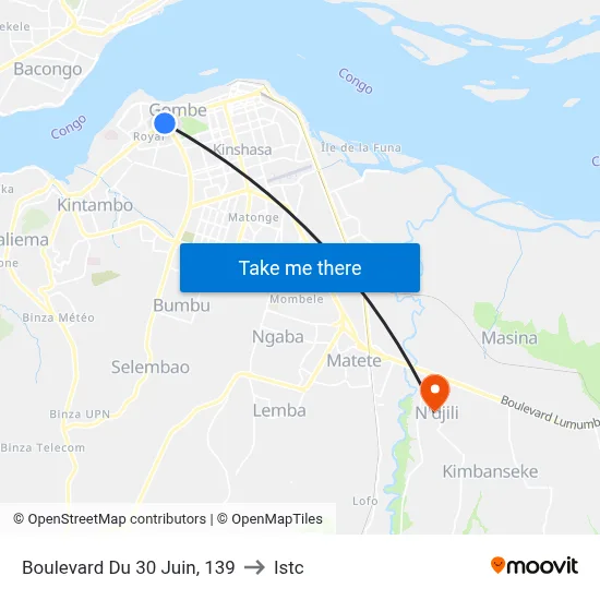 Boulevard Du 30 Juin, 139 to Istc map