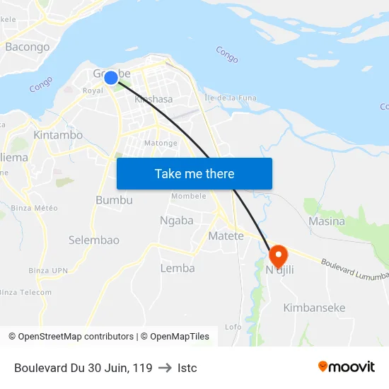 Boulevard Du 30 Juin, 119 to Istc map
