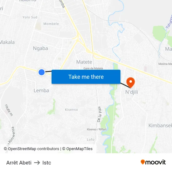 Arrêt Abeti to Istc map