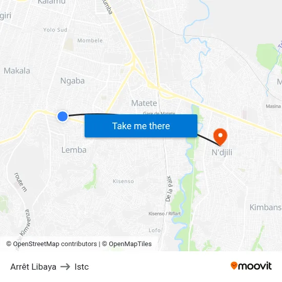 Arrêt Libaya to Istc map