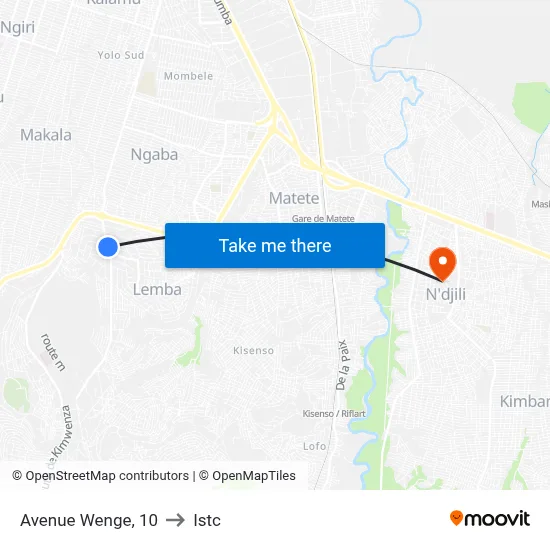 Avenue Wenge, 10 to Istc map