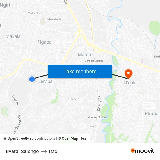 Bvard. Salongo to Istc map