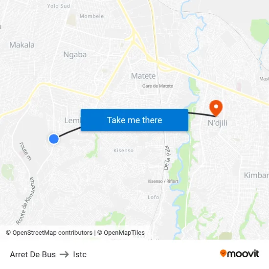 Arret De Bus to Istc map