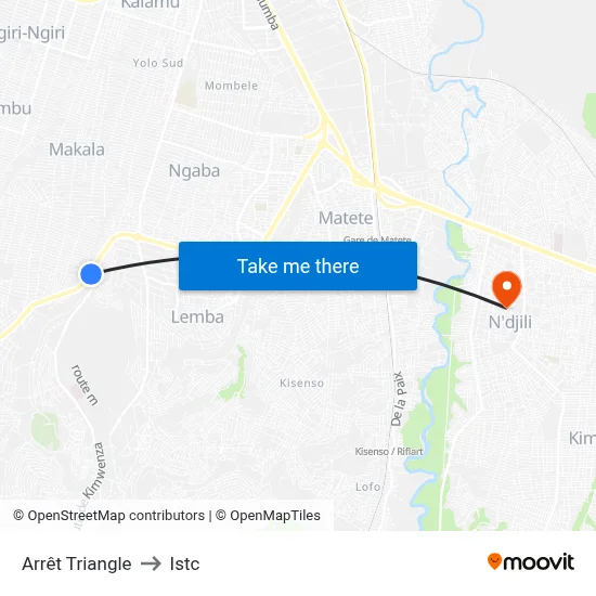 Arrêt Triangle to Istc map