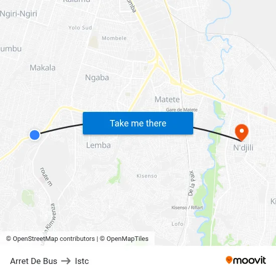 Arret De Bus to Istc map