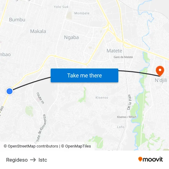 Regideso to Istc map