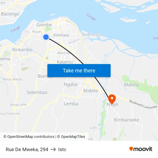 Rue De Mweka, 294 to Istc map