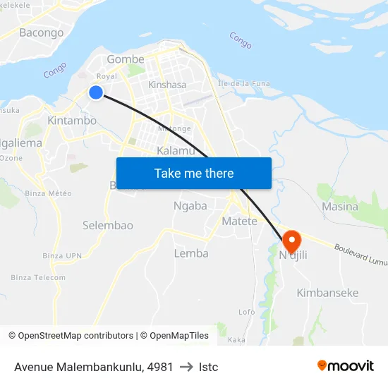 Avenue Malembankunlu, 4981 to Istc map