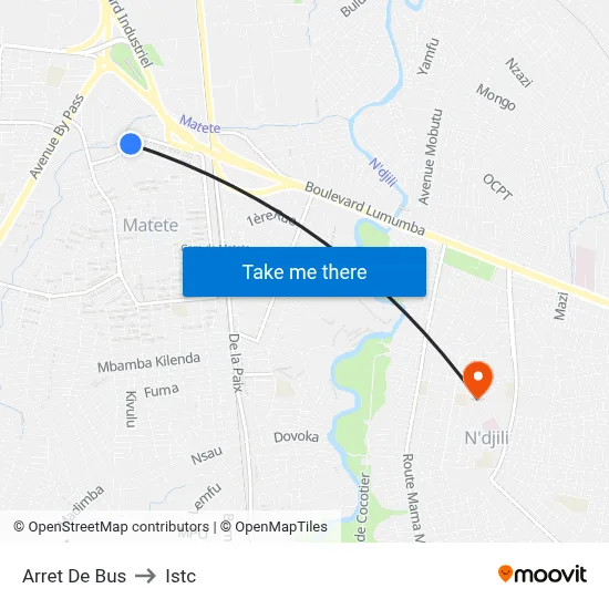 Arret De Bus to Istc map