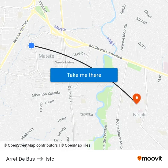 Arret De Bus to Istc map