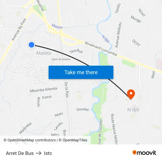 Arret De Bus to Istc map