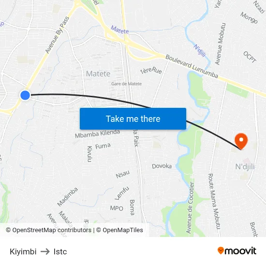 Kiyimbi to Istc map