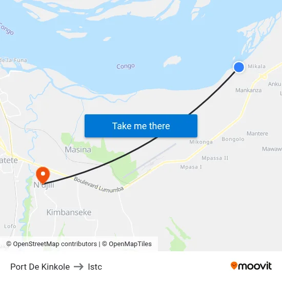 Port De Kinkole to Istc map