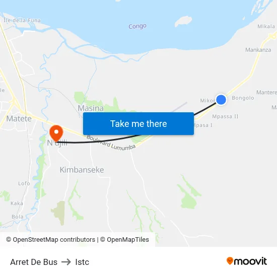 Arret De Bus to Istc map