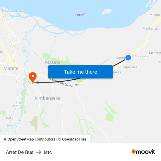 Arret De Bus to Istc map