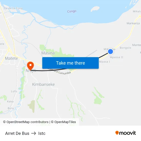 Arret De Bus to Istc map
