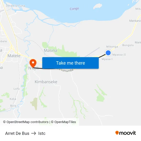 Arret De Bus to Istc map