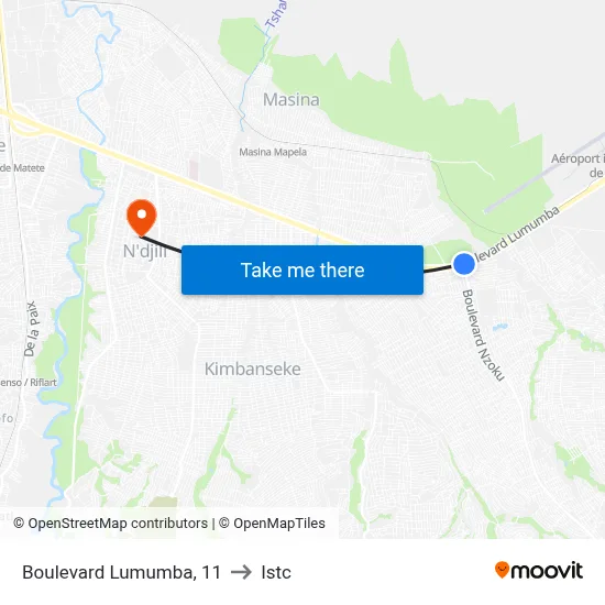 Boulevard Lumumba, 11 to Istc map