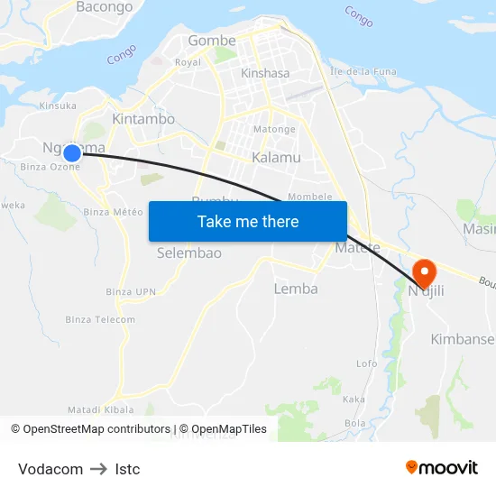 Vodacom to Istc map