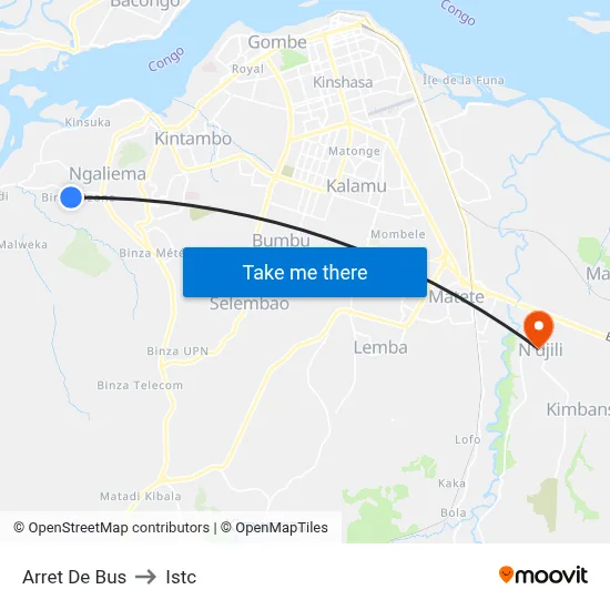 Arret De Bus to Istc map