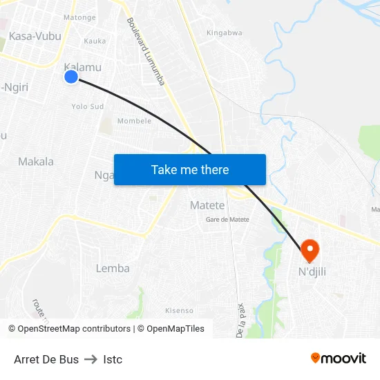 Arret De Bus to Istc map