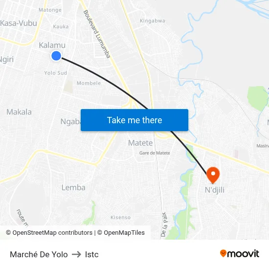 Marché De Yolo to Istc map