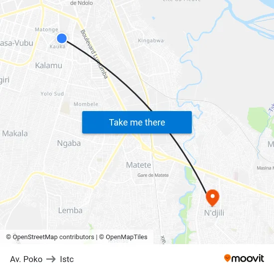 Av. Poko to Istc map