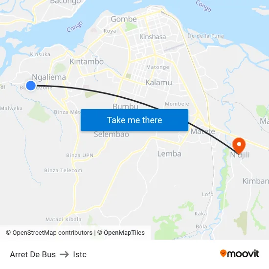 Arret De Bus to Istc map