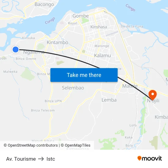 Av. Tourisme to Istc map