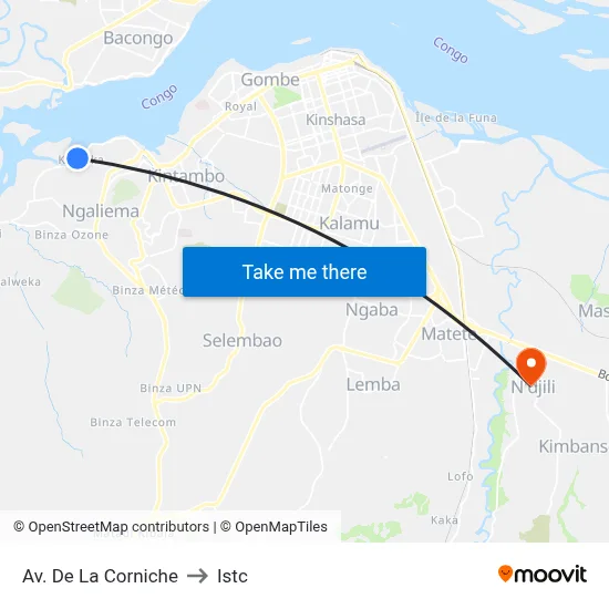 Av. De La Corniche to Istc map