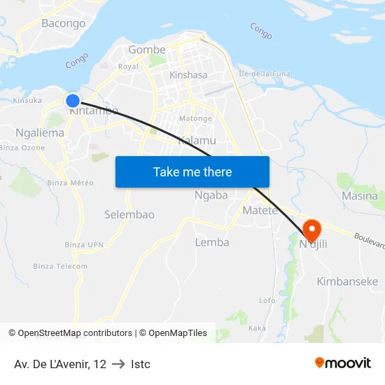 Av. De L'Avenir, 12 to Istc map