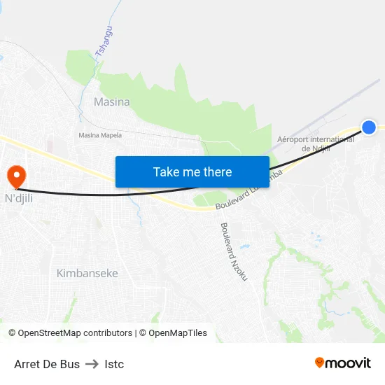 Arret De Bus to Istc map