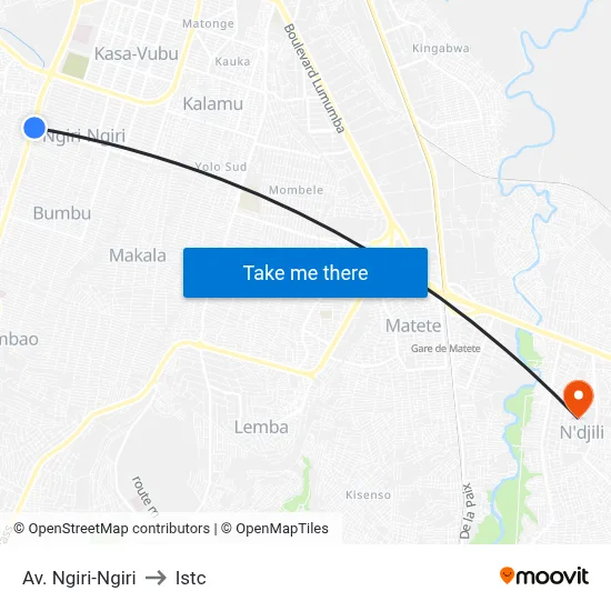 Av. Ngiri-Ngiri to Istc map